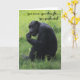 Lustigt Studenten-kort, Chimpanzee, Thinker Kort (Yellow Flower)