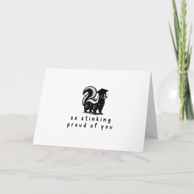 Lustigt Studenten Skunk så häpnadsväckande stolt ö Helgkort (Framsida)