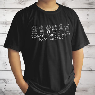 Lustigt Succulent Cactus, ibland Blötter jag mina T Shirt