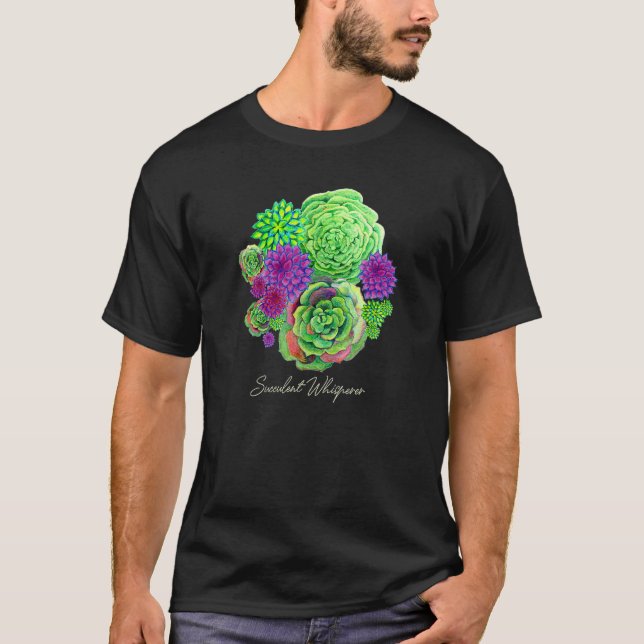 Lustigt Succuler Whisperer Plant Älskare, manar &  T Shirt (Framsida)