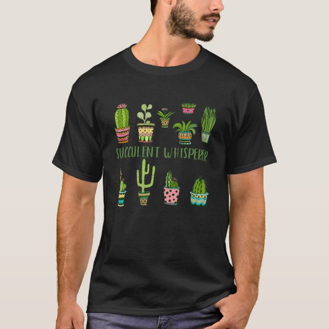 Lustigt Suckulent Succulent whisperer Cactus T Shirt (Framsida)