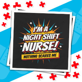 Lustigt superhjälte Nattskift Nurse-uppskattning Pappersservett