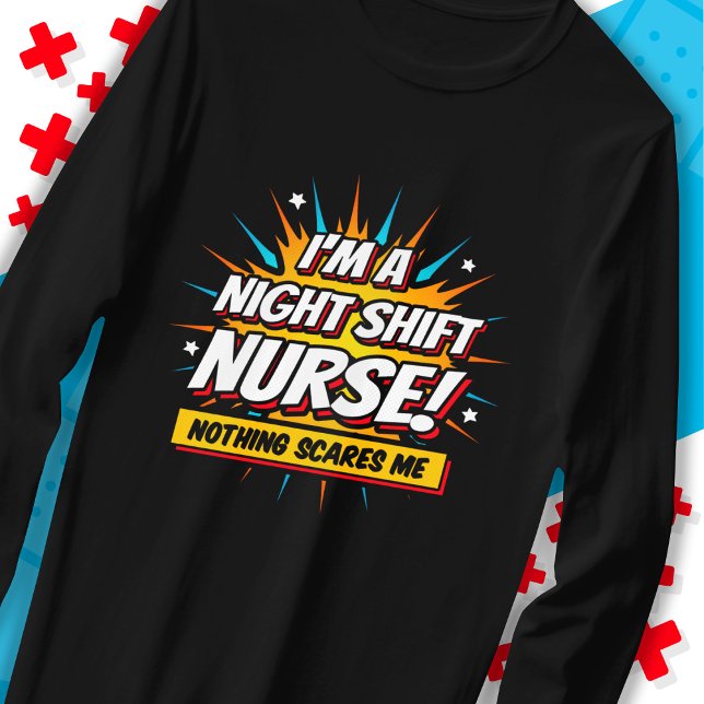 Lustigt superhjälte Nattskift Nurse-uppskattning T Shirt (Skapare uppladdad)
