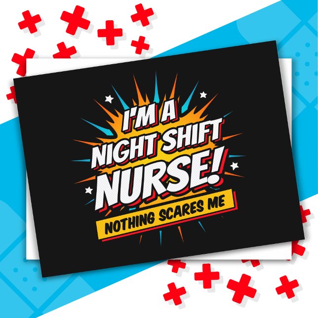 Lustigt superhjälte Nattskift Nurse-uppskattning Vykort (Skapare uppladdad)