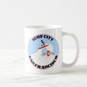 Lustigt Surfa San Francisco Kaffemugg