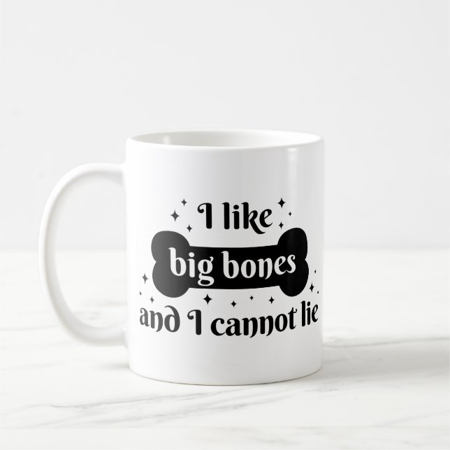 Lustigt, svart, fet, Humor-Hund med uppspelning Kaffemugg (Vänster)