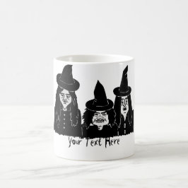 lustigt svart häxor, läskigt halloween-design magisk mugg