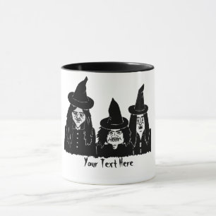 Lustigt, svart häxor skrämmande halloween mugg