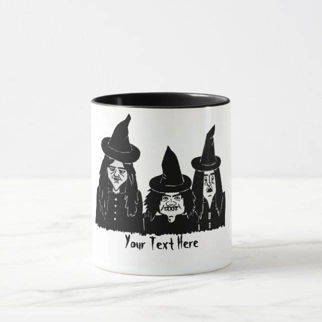 Lustigt, svart häxor skrämmande halloween mugg (Center)