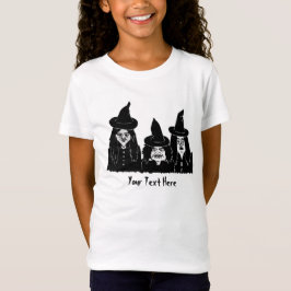 Lustigt, svart häxor skrämmande halloween tee shirt
