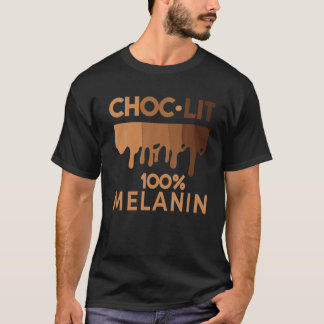 Lustigt svart historikcitat, Choc Lit Melanin, Bla T Shirt