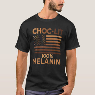 Lustigt svart historikcitat, Choc Lit Melanin, Bla T Shirt