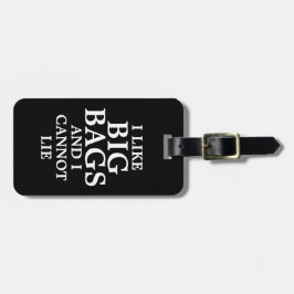 Lustigt svart, jag tycker om Big Bags och jag kan Bagagebricka