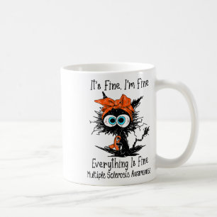 Lustigt svart katt Bran jag är Bra Många Scleros Kaffemugg