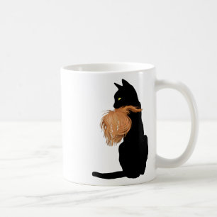 Lustigt svart katt Dam Kamala med trumfkort K Kaffemugg