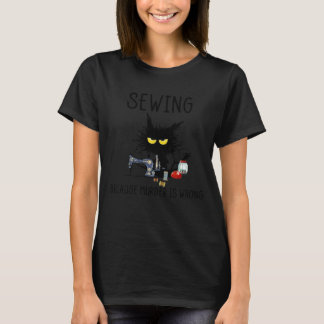 Lustigt svart katt, för mord är fel t shirt