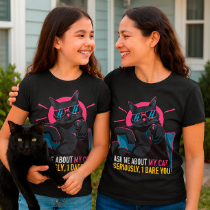 Lustigt svart katt. Fråga mig om min kattsoffert U T Shirt