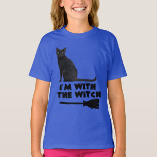 Lustigt svart katt med Halloween-beck  T Shirt