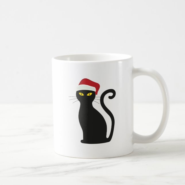 Lustigt svart katt med tomten X mas Mugg (Höger)