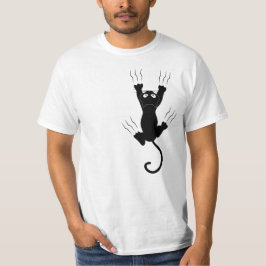 Lustigt svart katt t shirt
