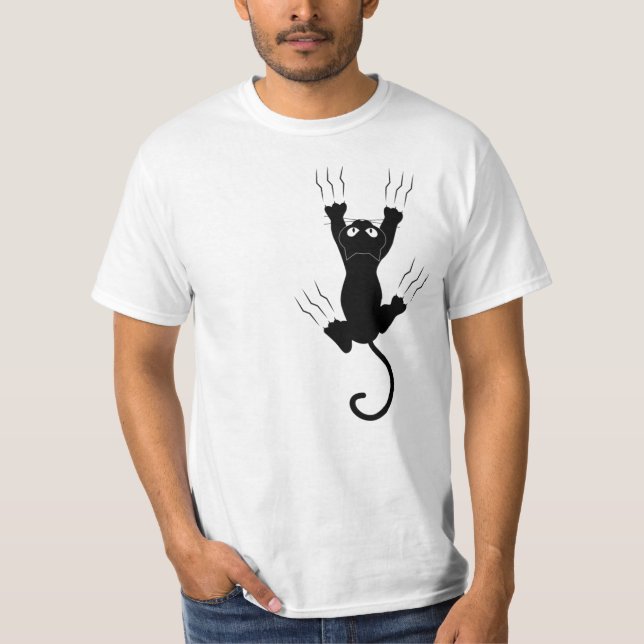 Lustigt svart katt t shirt (Framsida)