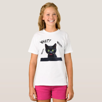 Lustigt svart katt VAD? T Shirt