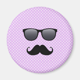 Lustigt svart mustache och glasögon magnet