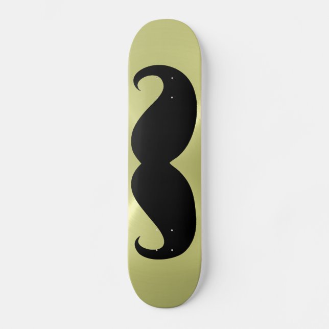 Lustigt svart mustasch 10 skateboard bräda 21,5 cm (Framsida)