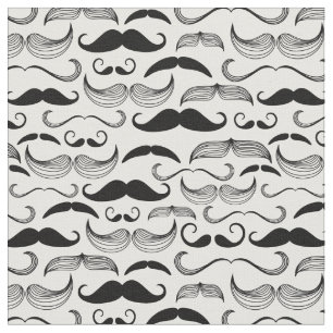 Lustigt svart och vitt mustache Design Tyg