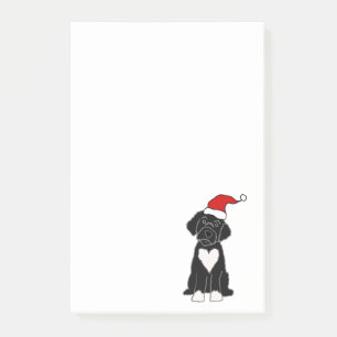 Lustigt svart portugisisk Vatten-Hund jul Post-it Block