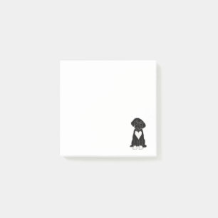 Lustigt svart portugisiska Vatten Hund Post-it Block