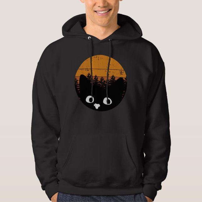 Lustigt svart Vintage - kundreskonstruktion Hoodie (Framsida)