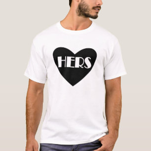 Lustigt svart, vitt Hers rubrik giftermål-skjorta Tee Shirt