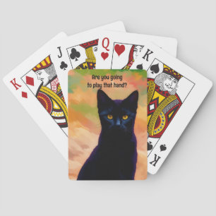Lustigt svarta Cat Art-uppspelningskort Casinokort
