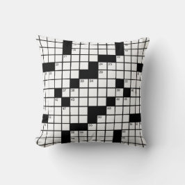 Lustigt svartvitt Crossword Puzzle-spel Kudde