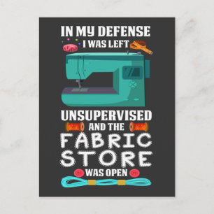 Lustigt sydotegarn Fabric Store humor Sewer Vykort