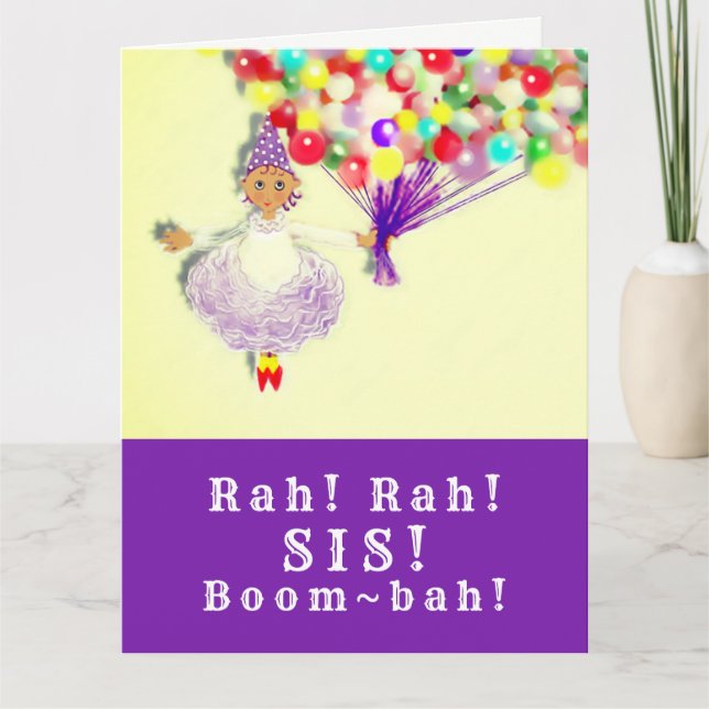 lustigt systerkort kort (Framsida)