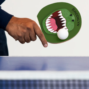 Lustigt T Rex dinosauer munstycksillustration teck Pingisracket