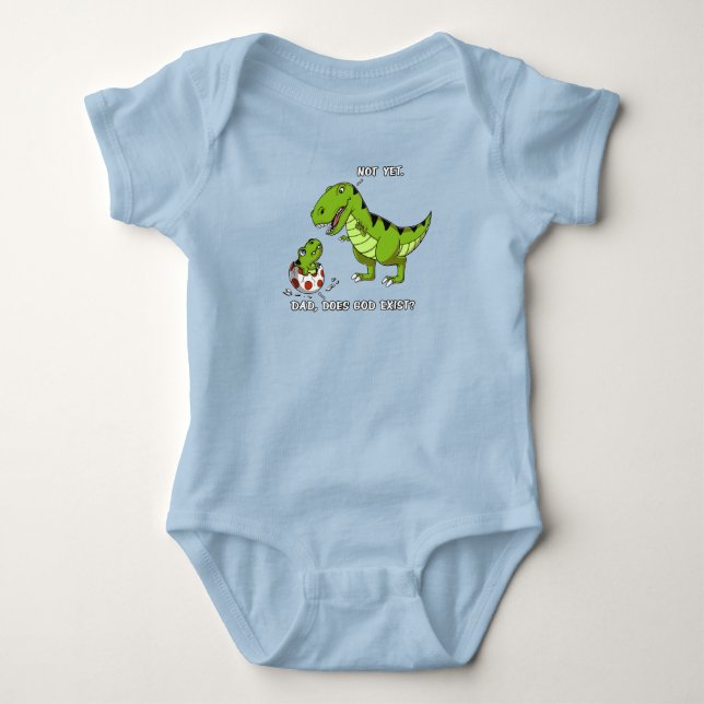 Lustigt T-Rex Dinosaur-Pappa finns gud-teist T Shirt (Framsida)