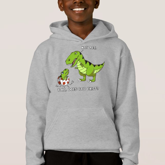 Lustigt T-Rex Dinosaur-Pappa finns gud-teist T Shirt (Framsida)