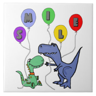 Lustigt T-rex-dinosaurier med Smiles-legeringar Kakelplatta