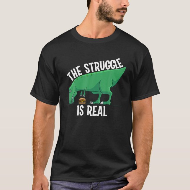Lustigt T- rex Hamburger Coola Kampen är T Shirt (Framsida)