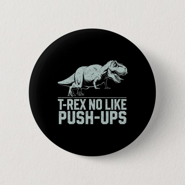 Lustigt T-rex-nr som push-ups-Dinosaur-utverknings Knapp (Framsida)