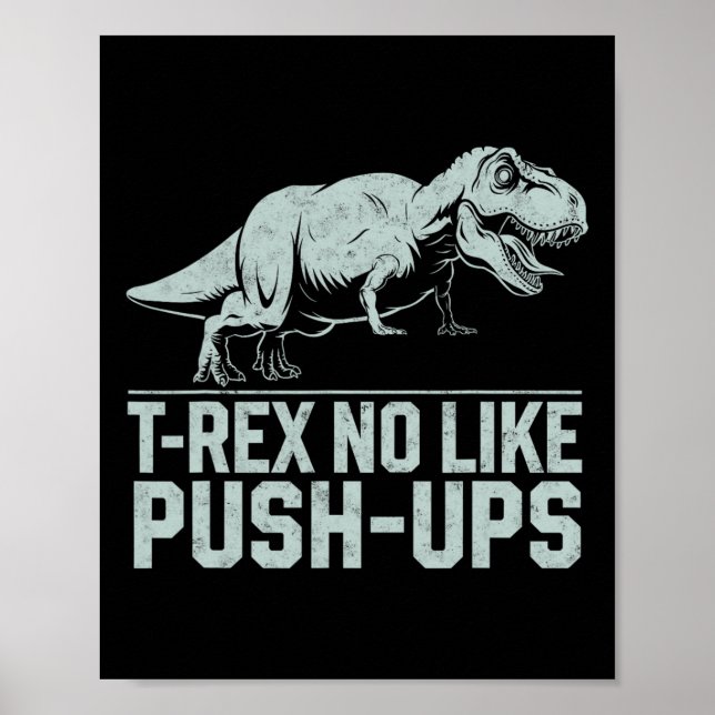 Lustigt T-rex-nr som push-ups-Dinosaur-utverknings Poster (Framsidan)