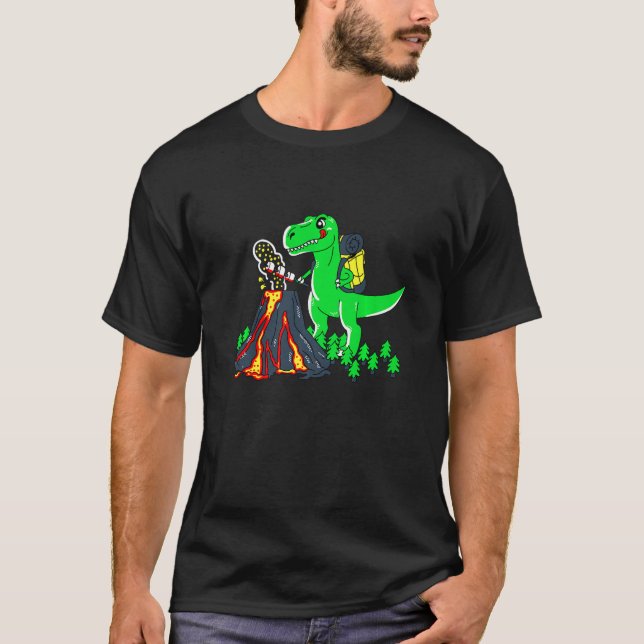 Lustigt T-Rex Roast Marshmallow Illustration Graph T Shirt (Framsida)