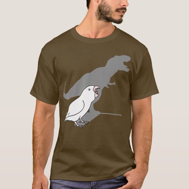 Lustigt T-rex vit parrotlet Birb Memes Dinosaur T Shirt (Framsida)