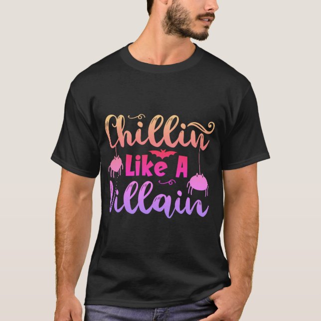 Lustigt t-shirt-BARN" SOM EN VILLAIN-01 T Shirt (Framsida)