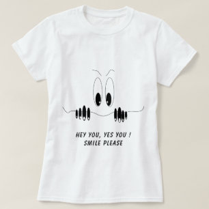 Lustigt T-Shirt Curiosity Ögon Smile - Anpassnings