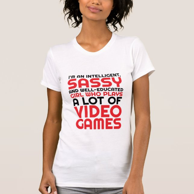 Lustigt T-shirt för Geeks och Gamers Girl (Framsida)