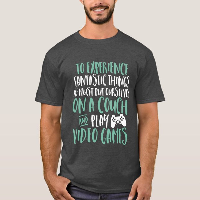 Lustigt T-shirt för Video Games Geek och Gamer (Framsida)